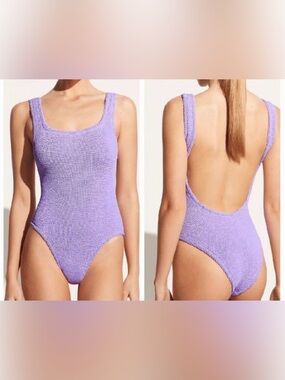 Kendall & Kylie Lavender Textured One-Piece Swim Suit